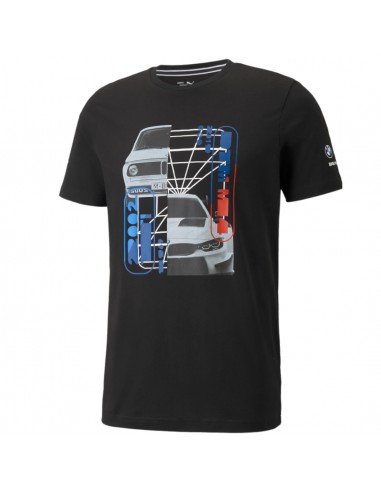 Puma BMW Motorsport Î‘Î½Î´ÏÎ¹ÎºÏŒ T-shirt ÎœÎ±ÏÏÎ¿ Î¼Îµ Î£Ï„Î¬Î¼Ï€Î± 531194-01